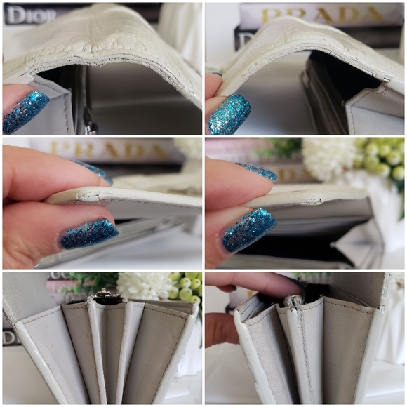 *SOLD* Authentic Pre-owned Yves Saint Laurent Croc Embossed Leather Flap Wallet - Picture 10 of 16